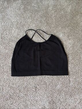 Target Black Ribbed Tank Top with Crossback Straps